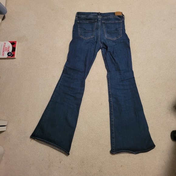 Flare midrise american eagle stretch jeans almost new dark wash - Picture 2 of 2